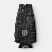 モノグラム黒パーソナライズされた名 ボトルクーラー (裏面)