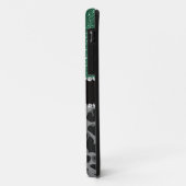 モノグラム黒ヒョウのミントグリーングリッター Case-Mate iPhoneケース (裏面/左)