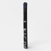 モノグラム黒ヒョウ海軍ブルーグリッター Case-Mate iPhoneケース (裏面/左)