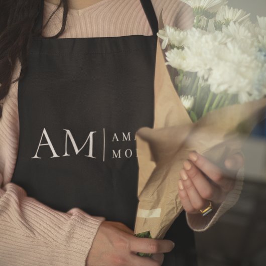 モノグラム黒ミニマル エプロン