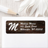 モノグラム黒レンガ壁の戻りラベル ラベル (インサイチュ)