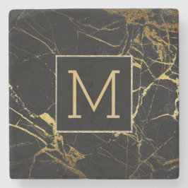 モノグラム黒大理石コースター ストーンコースター