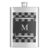 モノグラム黒市松模様に フラスク (正面)