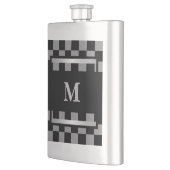モノグラム黒市松模様に フラスク (左)