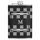 モノグラム黒市松模様に フラスク (正面)