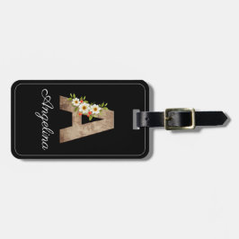 モノグラム黒木文字の花荷札 ラゲッジタグ