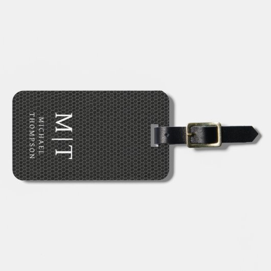 モノグラム黒色金属パタエレガントーン ラゲッジタグ (正面横)