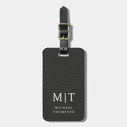モノグラム黒色金属パタエレガントーン ラゲッジタグ (正面縦)