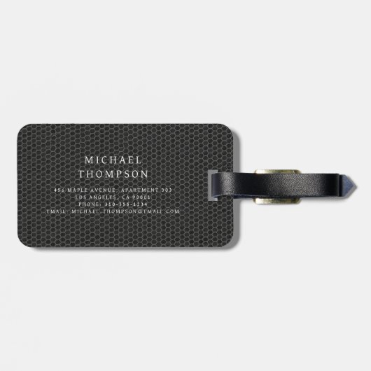 モノグラム黒色金属パタエレガントーン ラゲッジタグ (裏面横)