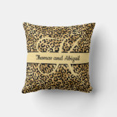 モノグラム黒金ゴールドヒョウ印刷チーター動物 クッション (裏面)