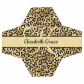 モノグラム黒金ゴールドヒョウ印刷チーター動物 サッカーボール (フラット)