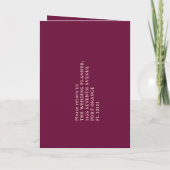 モノグラム黒金ゴールド結婚クラウンの食事オプションRSVP 招待状 (裏面)