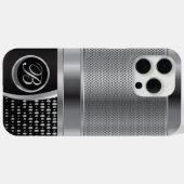 モノグラム黒銀金属メッシュ Case-Mate iPhoneケース (裏面 (横))