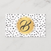 モノグラム黒、金ゴールド、白水玉模様 名刺