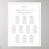 モノグラム10テーブルあなたの座席表を見つける ポスター (正面)