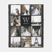 モノグラム11平方縁ど写真 フリースブランケット (正面)