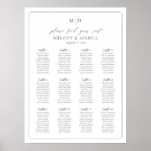 モノグラム12テーブルあなたの座席表を見つける ポスター (正面)