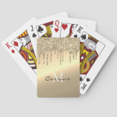 モノグラム14k真鍮金ゴールド金属滴下グリッター トランプ (裏面)