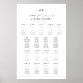 モノグラム17テーブルあなたの座席表を見つける ポスター (正面)