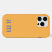モノグラム2イニシャル イエロー&ブルー ミニマル iPhoneケース (裏面横)