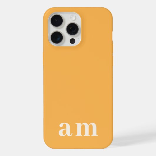 モノグラム2イニシャル 黄色オレンジ ミニマリスト iPhoneケース (裏面)