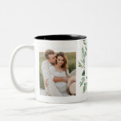 モノグラム2枚の写真 |緑パーソナライズされた枠 ツートーンマグカップ (左)