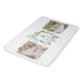 モノグラム2枚の写真 |緑パーソナライズされた枠 バスマット (アングル)