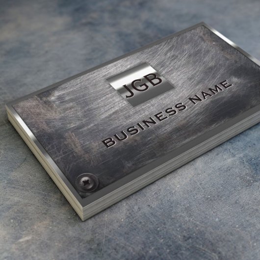 モノグラム3イニシャルプロフェッショナルメタルフレーム 名刺