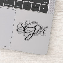 モノグラム3文字イニシャルカスタムデカール1アップ