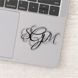 モノグラム3文字イニシャルカスタムデカール1アップ シール
