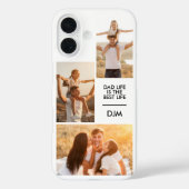 モノグラム3枚の写真付きパパの人生が最高の人生 Case-Mate iPhoneケース (裏面)