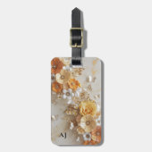 モノグラム3Dバタフライ春ガーデンフローラ ラゲッジタグ (正面縦)