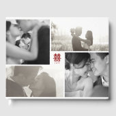 モノグラム4モダン写真中国の結婚コラージュ ゲストブック (正面)
