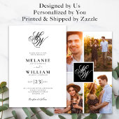 モノグラム4結婚写真 招待状