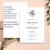 モノグラム4結婚写真 招待状