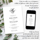 モノグラム4結婚写真 招待状