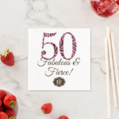 モノグラム50th誕生日ファブラス&ファイア スタンダードカクテルナプキン (インサイチュ)