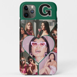 モノグラム6フォトコラージュティール（緑がかった色）iPhoneケース iPhone 11 Pro Maxケース