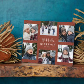 モノグラム6写真コラージュの姓terracotta フォトプラーク (側面)