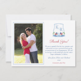 モノグラム7月4日婚約結婚披露宴の写真 サンキューカード