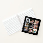 モノグラム8フォトコラージュカラフル紙吹雪ブラック ノートブック (内部)