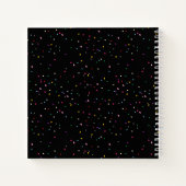 モノグラム8フォトコラージュカラフル紙吹雪ブラック ノートブック (裏面)