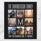 モノグラム8フレーム引用文 ワインラベル (シングルラベル)