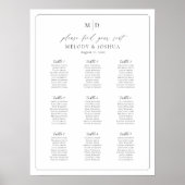 モノグラム9テーブル席の座席表を見つける ポスター (正面)