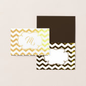 モノグラム |ありがとうございます |シェブロンのステッチ 箔カード (ディスプレー)