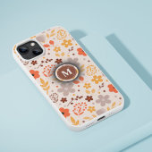 モノグラム+お名前入りフラワーパターン iPhoneケース