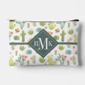 モノグラム |かわいいサボテンの立模様 アクセサリーポーチ (正面)