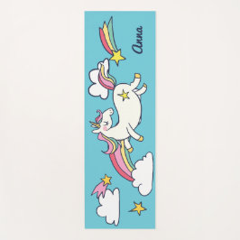 モノグラム.かわいいドードル虹の一角星雲 ヨガマット