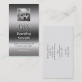 モノグラム、かわいいポメラニア犬の子犬、金属効果 名刺 (正面/裏面)