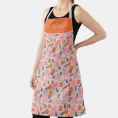 モノグラム |かわいいレトロの花柄 エプロン (インサイチュ)